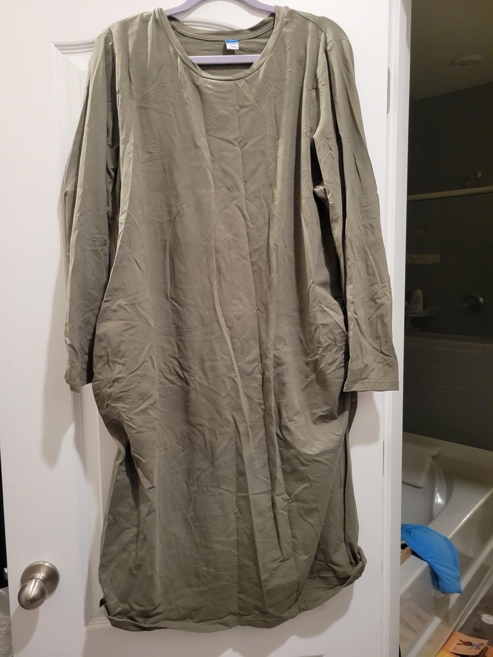 Old Navy Side Ruched Maternity Dress -olive Green